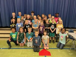 Students pose at the October red carpet