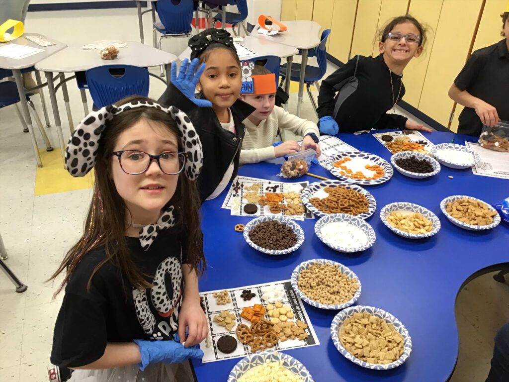 students make trail mix