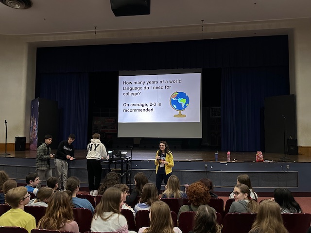 students address middle schoolers