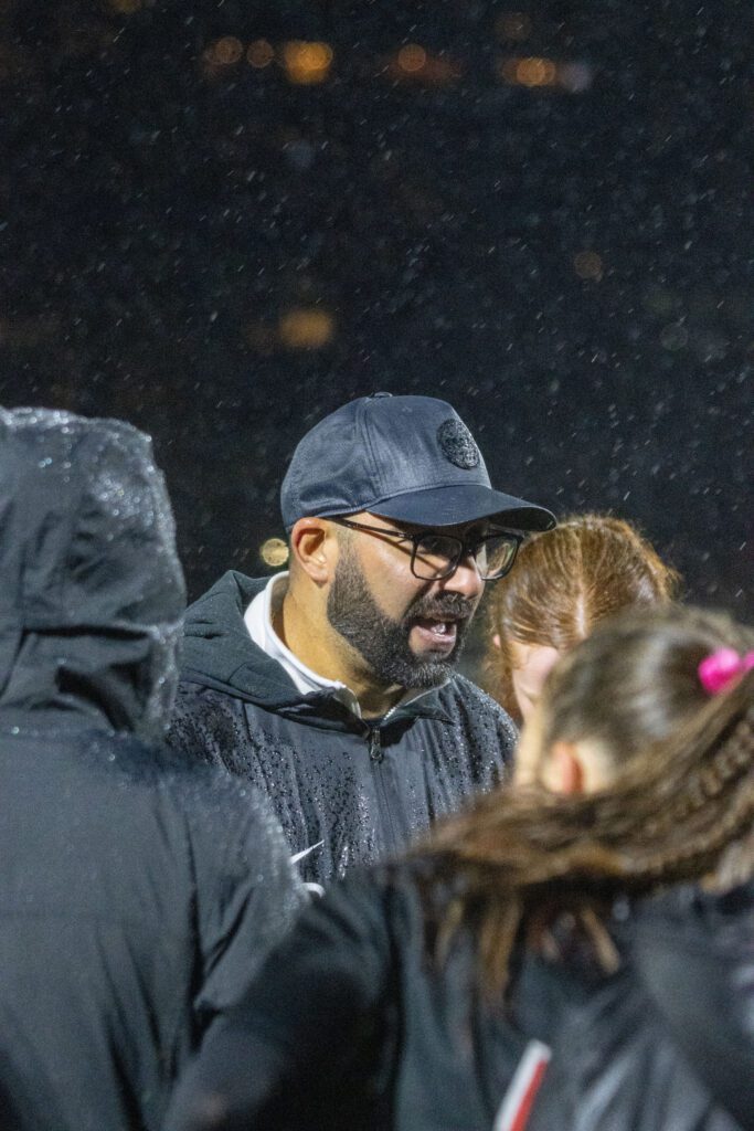 Coach Prati on the sidelines